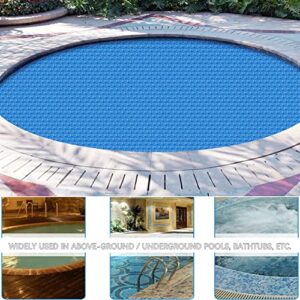 LRIKING 8ft /10ft/12ft /15ft Round Solar Pool Cover Swimming Pool Solar Blanket Cover for Pools Hot Tub Protector Sun Dustproof Spa Pool Safety Cover Outdoor Waterproof