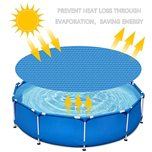 LRIKING 8ft /10ft/12ft /15ft Round Solar Pool Cover Swimming Pool Solar Blanket Cover for Pools Hot Tub Protector Sun Dustproof Spa Pool Safety Cover Outdoor Waterproof