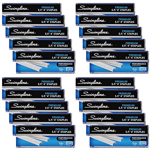 Swingline Staples, S.F. 4, Premium, 1/4" Length, 210/Strip, 5000/Box, 20 Boxes/Case, 1 Case (S7035450P-CS)