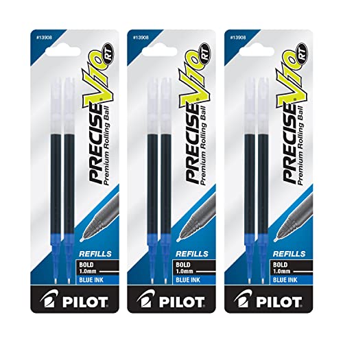 PILOT Precise V10 RT Ink Refills for Bold Retractable Pens, 1.0 mm, Blue Ink, 3 Pack