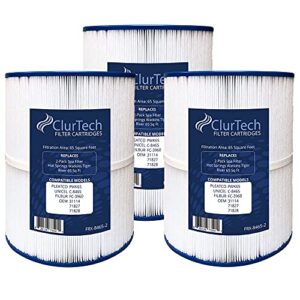 clurtech frx-8465-3 replacement 3 pack hot springs watkins tiger river 65 sq ft spa filter pwk65 c-8465 fc-3960 31114 71827 71828, white