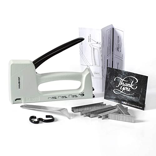 HAUSHOF Light Duty Staple Gun Kit, Fits JT21 Staples of 1/4'' & 5/16'' & 3/8'', Includes 800 Staples of 5/16'' and A Staple Remover, Staple Gun for Upholstery, DIY, Decoration, Carpentry, Furniture