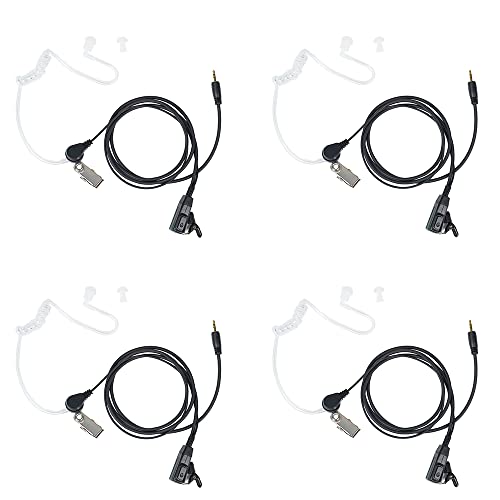 BVMAG Cobra Walkie Talkie Earpiece with Mic PTT 1 pin 2.5MM Microtalk Headset for Talkabout Two Way RadioCxt195 Cx112 PX655 ACXT1035r ACXT145 ACXT545 RX385 RX685 4 Pack