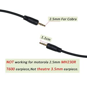 BVMAG Cobra Walkie Talkie Earpiece with Mic PTT 1 pin 2.5MM Microtalk Headset for Talkabout Two Way RadioCxt195 Cx112 PX655 ACXT1035r ACXT145 ACXT545 RX385 RX685 4 Pack