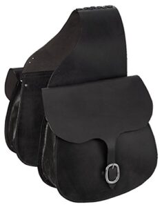 tough 1 leather saddle bag, black, 12″ x 12″