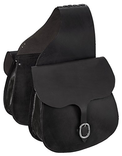 Tough 1 Leather Saddle Bag, Black, 12" x 12"