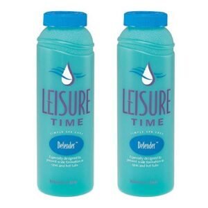 leisure time b-02 defender for spas and hot tubs, 1-quart, 2-pack blue