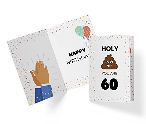 Funny 60th Birthday Card – Funny 60 Years Old Anniversary Card – Happy 60th Birthday Card – Hilarious 60th Birthday Card – with A Red Envelope