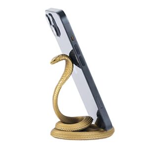 coppertist.wu cobra phone stand for desk, snake cell phone holder mobile phone tablet desktop smartphone cellphone accessories office home statue decor ornament, brass
