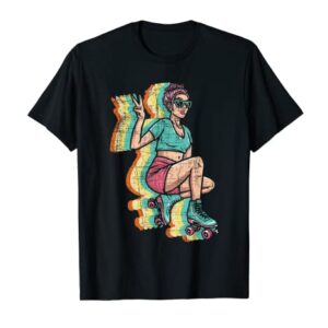 Retro Roller Skater Girl - Roller Skating Roller Derby T-Shirt