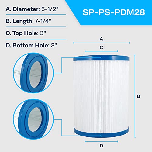 SpiroPure Replacement for Pleatco PDM28 FC9944 Dream Maker Aquarest 461273 FC-9944 Hot Tub Spa Pool Replacement Cartridge (Pack of 4)