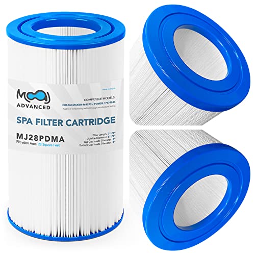 MOAJ Advanced Spa Filter Replaces PDM28, Aquarest Spas 461273, Filbur FC-9944, Baleen AK-461273, Spa Daddy SD-01392, Dream Maker 461273, PLFPDM28 | 7 1/4" x 5 1/2" | 28 SQ FT | Washable & Reusable