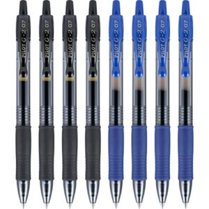 pilot g2 premium gel ink pens, fine point, black and blue inks, 8 count (16408)