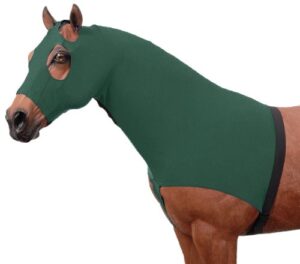 tough 1 spandex mane stay hood, hunter green, medium