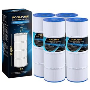 poolpure plfpcc80 pool filter replaces pentair ccp320, pleatco pcc80-pak4, unicel c-7470, r173573, filbur fc-1976, 178580, 817-0081, clean and clear plus 320, l x od:20″x 7″, 4x80 sq.ft. cartridge