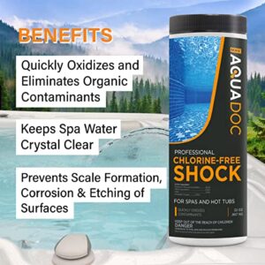 Non-Chlorine Spa Shock for Hot tub - Chlorine Free Hot Tub Shock Treatment & Enhanced Shock to Assist Bromine & Chlorine Shock - Suitable Chlorine Free Shock Oxidizer - Spa Oxidizing Shock by AquaDoc