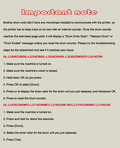 AQINK Compatible Drum Unit Replacement for Brother DR223 DR223CL DR223 CL DR227 Drum Unit Fits for Brother HL-L3210CW HL-L3230CDW HL-L3290CDW HL-L3270CDW MFC-L3770CDW MFC-L3710CW MFC-L3750CDW (BCMY)