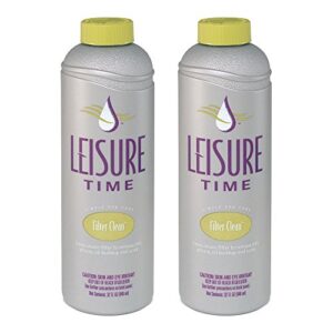 leisure time o-02 filter clean cartridge cleaner for spas and hot tubs, 1-quart, 2-pack