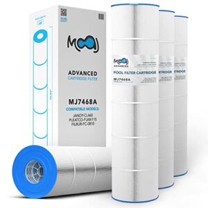 moaj advanced pool filter 4-pack replaces jandy cl460, cv460, r0554600, a0558000, pjan115, pjan115-pak4, filbur fc-0810, unicel c-7468, xls-705 | 26 15/16″ x 7 1/8″ | 115 sq ft | washable & reusable