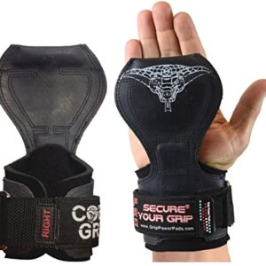 Cobra Grips PRO Weight Lifting Gloves Heavy Duty Straps Alternative to Power Lifting Hooks for Deadlifts with Built in Adjustable Neoprene Padded Wrist Wrap Support Bodybuilding