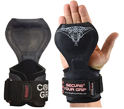 Cobra Grips PRO Weight Lifting Gloves Heavy Duty Straps Alternative to Power Lifting Hooks for Deadlifts with Built in Adjustable Neoprene Padded Wrist Wrap Support Bodybuilding