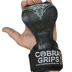 Cobra Grips PRO Weight Lifting Gloves Heavy Duty Straps Alternative to Power Lifting Hooks for Deadlifts with Built in Adjustable Neoprene Padded Wrist Wrap Support Bodybuilding