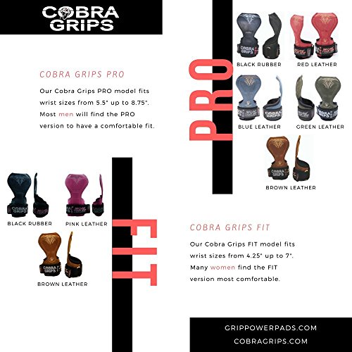 Cobra Grips PRO Weight Lifting Gloves Heavy Duty Straps Alternative to Power Lifting Hooks for Deadlifts with Built in Adjustable Neoprene Padded Wrist Wrap Support Bodybuilding