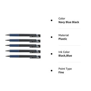 Pilot juice up 04 Retractable Gel Ink Pen, Ultra Fine Point 0.4mm, Navy Blue Black Ink, Value Set of 5