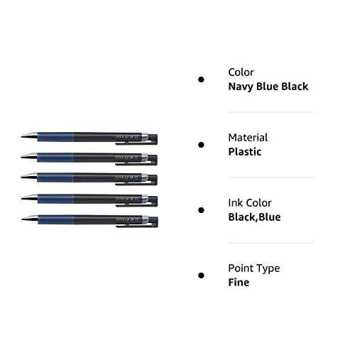 Pilot juice up 04 Retractable Gel Ink Pen, Ultra Fine Point 0.4mm, Navy Blue Black Ink, Value Set of 5