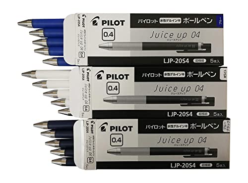 Pilot juice up 04 Retractable Gel Ink Pen, Ultra Fine Point 0.4mm, Navy Blue Black Ink, Value Set of 5