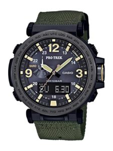 casio men’s prg-600yb-3cr pro trek analog-digital display quartz green watch (prg600yb-3)