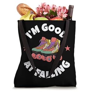 I'm Good At Falling Funny Roller Derby Tote Bag