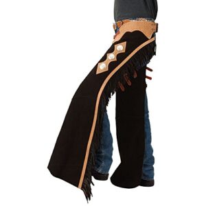 tough-1 suede leather reining show chaps large bla