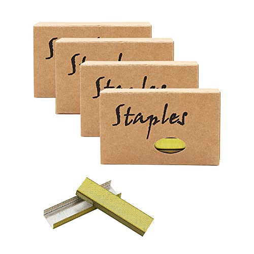 Yellow Gold 26/6 Standard Staple Set 12mm Width 950/Box 4 Boxes/Pack 3800 Count Staples for Office School Home Stapler Stapling Refills (4 Boxes Yellow Gold)