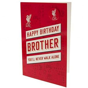 liverpool fc brother birthday card (23cm x 15cm) (red/white)