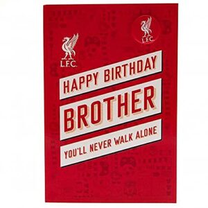 Liverpool FC Brother Birthday Card (23cm x 15cm) (Red/White)