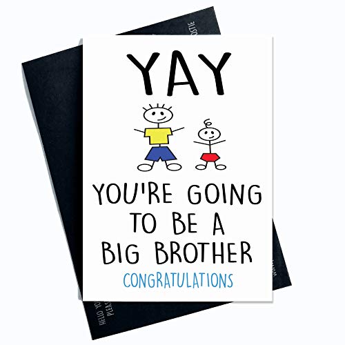 Wall Smart Designs Pregnancy Announcement Card, Surprise Cards, Going to Be A Big Brother Card, Son Card, New Baby Announcement Card Congratulations Cards PC82