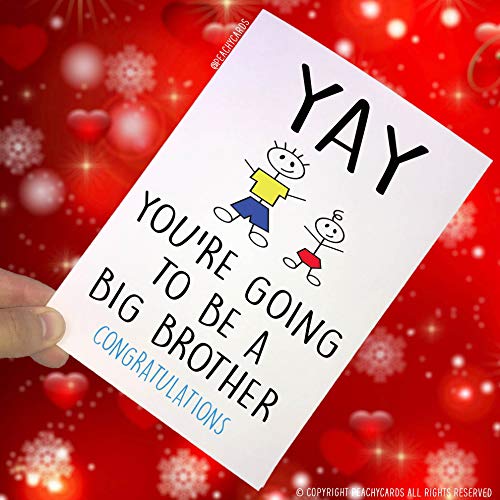 Wall Smart Designs Pregnancy Announcement Card, Surprise Cards, Going to Be A Big Brother Card, Son Card, New Baby Announcement Card Congratulations Cards PC82