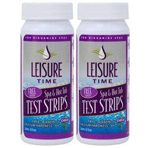 leisure time free sanitizer spa & hot tub test strips (50 count) (2 pack)