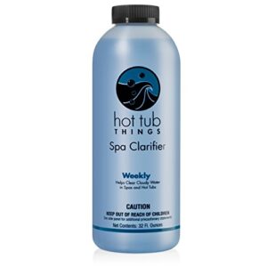 hot tub things spa clarifier 32 ounce – quickly eliminate cloudy hot tub water