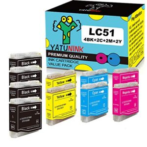 generic compatible 10 pack ink cartridges for brother lc51 lc 51 ink mfc-465cn 240c 3360cn 685cw