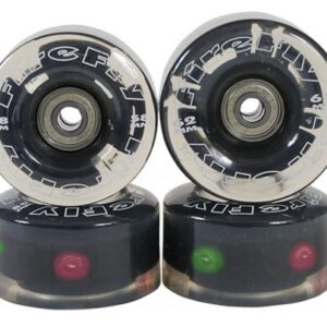 Firefly New Lightup Quad Roller Skate Replacement Wheels - Flashy Light Up LED Wheels (62mm)
