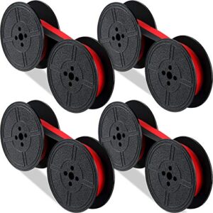 4 pairs universal typewriter ribbon twin spool typewriter ribbon twin spool replacement pack for most typewriter (red, black)