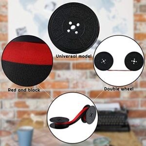 4 Pairs Universal Typewriter Ribbon Twin Spool Typewriter Ribbon Twin Spool Replacement Pack for Most Typewriter (Red, Black)