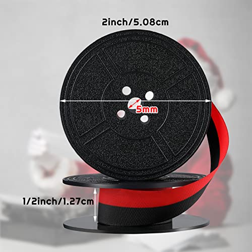 4 Pairs Universal Typewriter Ribbon Twin Spool Typewriter Ribbon Twin Spool Replacement Pack for Most Typewriter (Red, Black)