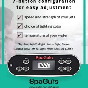 Spaguts Hot Tub Control Panel Replacement, Mini Oval LCD Serial Standard Topside Panel 50286, with 10ft Cord