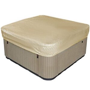 xvbvs square hot tub cover waterproof windproof spa cover uv-resistant swimming pool protection cover 200d polyester spa cover for hot tub (color : beige, size : 220 * 220 * 90cm)