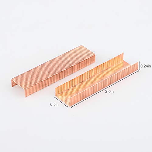 Alsisk 26/6 Standard Staples,1/4 Inch Leg,4 Boxes-4000, Rose Gold