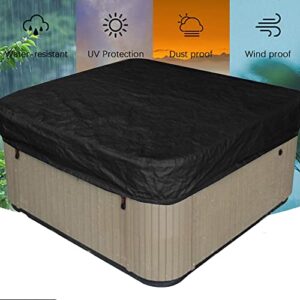 XVBVS Square Hot Tub Cover 210D Outdoor SPA Bath Pool Cover Waterproof Anti-UV Dustproof Swimming Pool Protection Cover with Elastic for Outdoor Bathtub (Color : Gray, Size : 220 * 220 * 90cm)