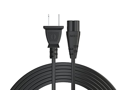 Pwr AC Cable Replacement Power Cord 2 Prong 6 Feet (Black)